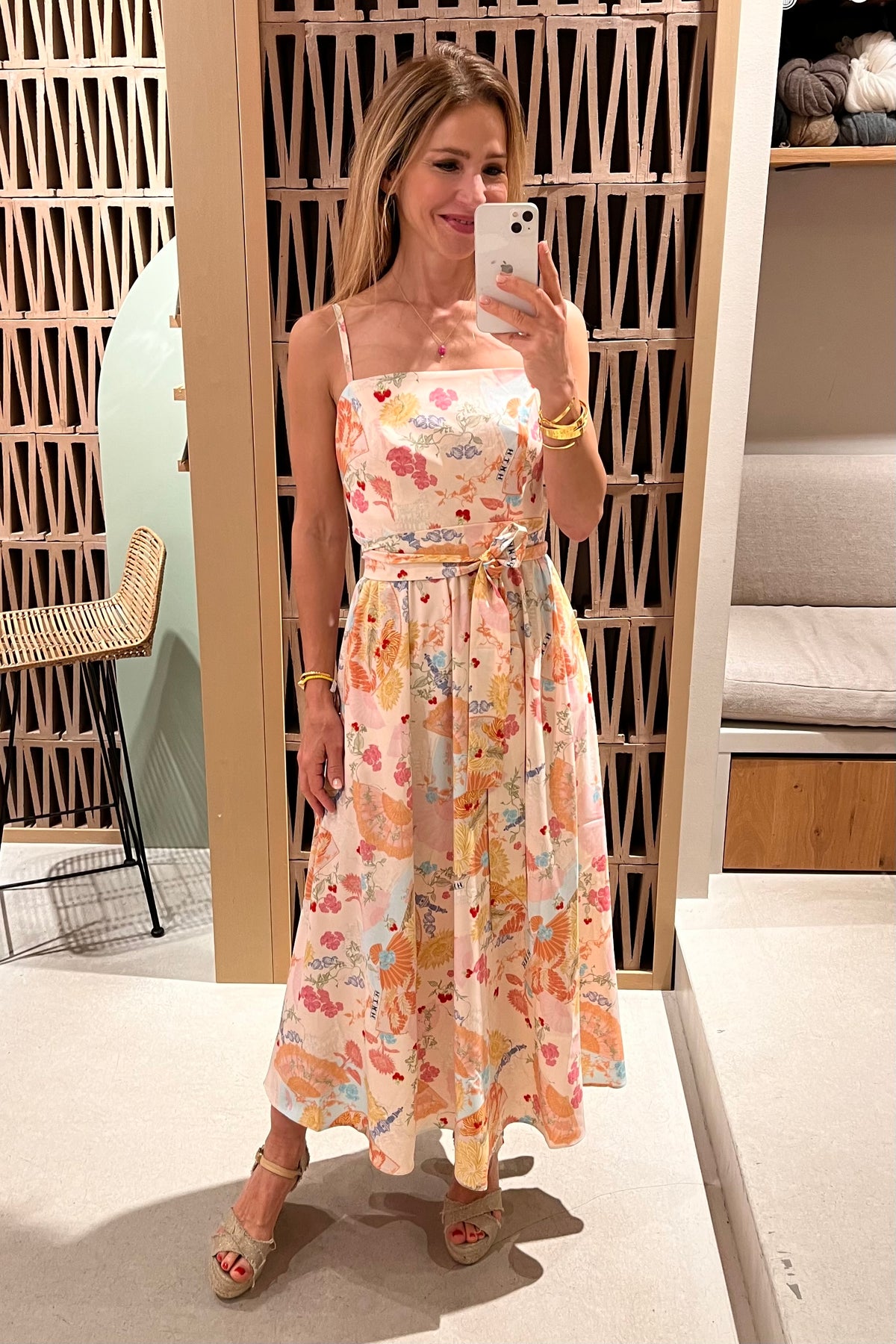 OPEN BACK MIDI DRESS "MARY" MULTICOLOR