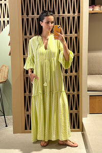 LONG TUNIC DRESS "FINIKAS" LIME