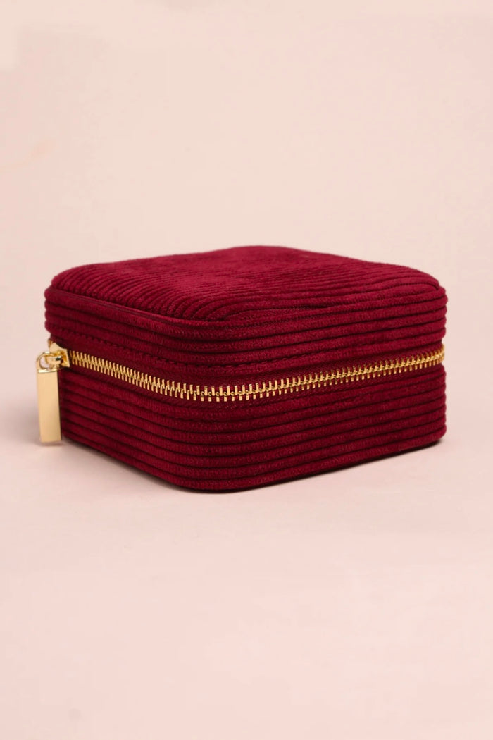BIG TRAVEL JEWELRY CASE "ALMA" DEEP RED