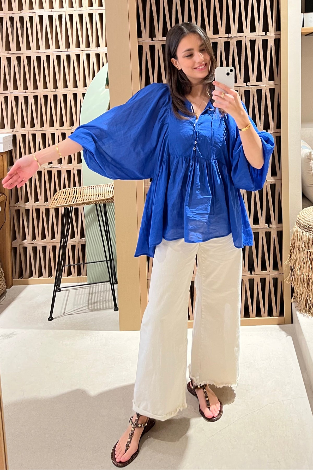 TUNIC BLOUSE "DAPHNE" BLUE