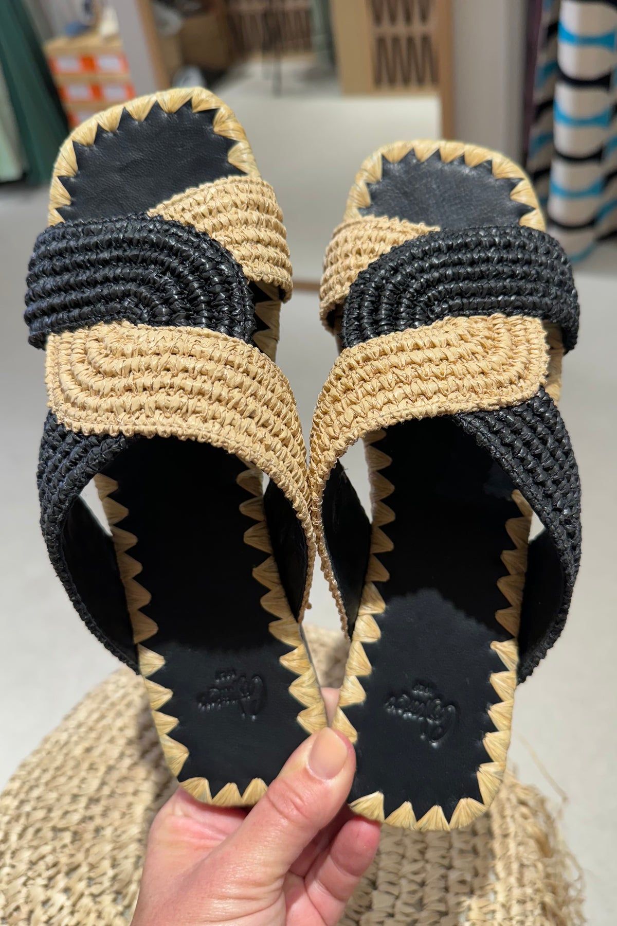 SANDALS "PRADO" NATURAL/BLACK