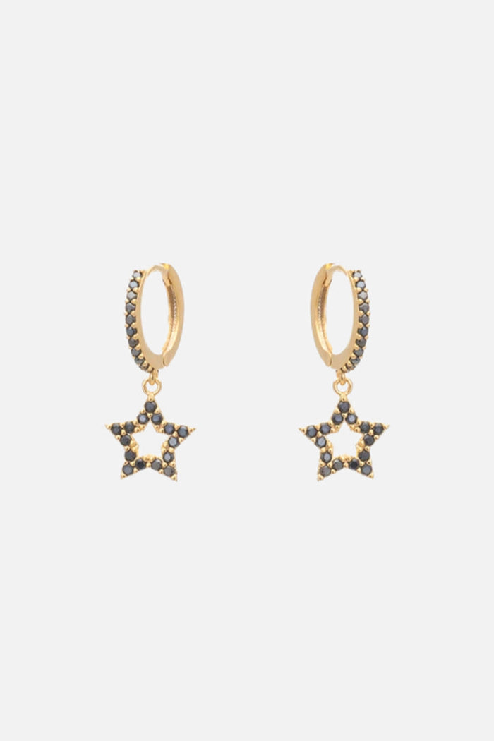 EARRINGS "BLACK STAR" GOLD/BLACK