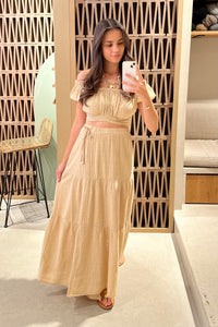 MUSSELINE CROP TOP "PATMOS" BEIGE