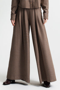 ULTRA WIDE LEG PANTS "CHECK"
