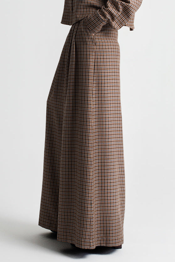 ULTRA WIDE LEG PANTS "CHECK"