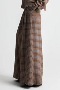 ULTRA WIDE LEG PANTS "CHECK"