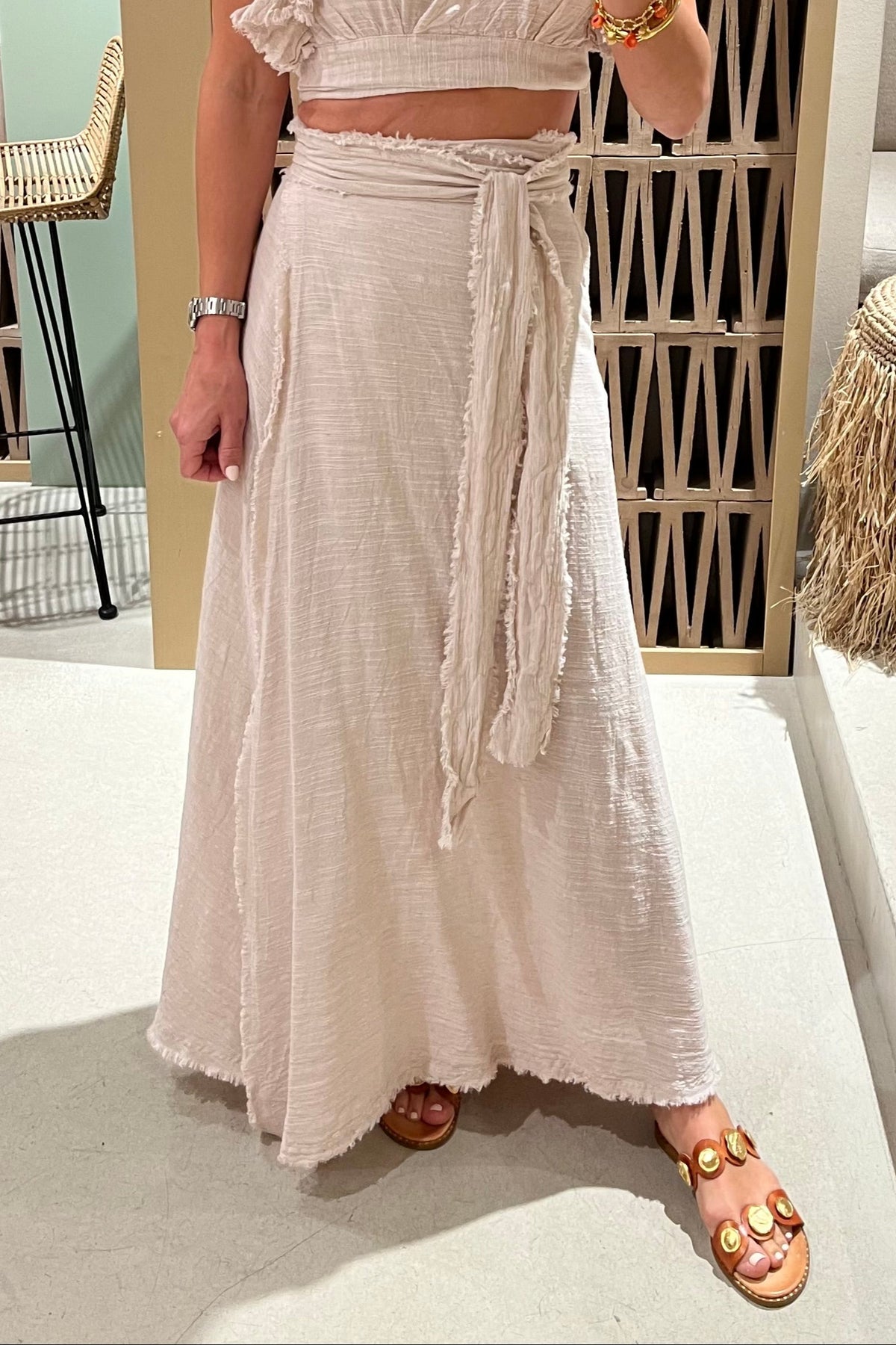 MAXI WRAP SKIRT "MALIA" DUSTY PINK
