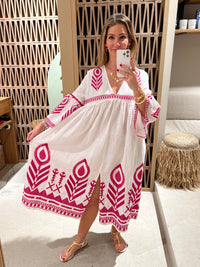 MIDI LINEN DRESS "FEATHER"