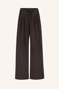 WIDE LEG VISCOSE PANTS „CAFE NOIR“