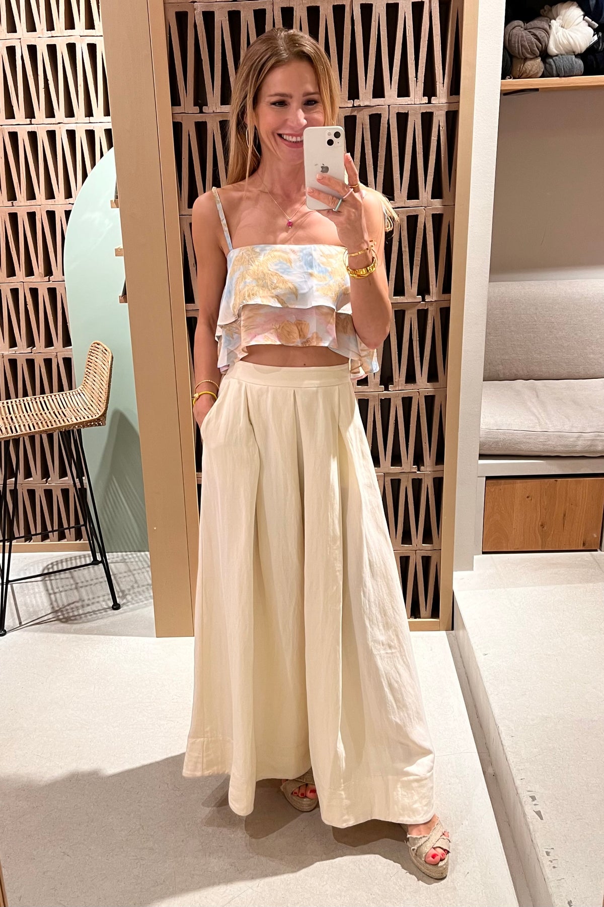 LONG PLEATED SKIRT "DELIA" ECRU