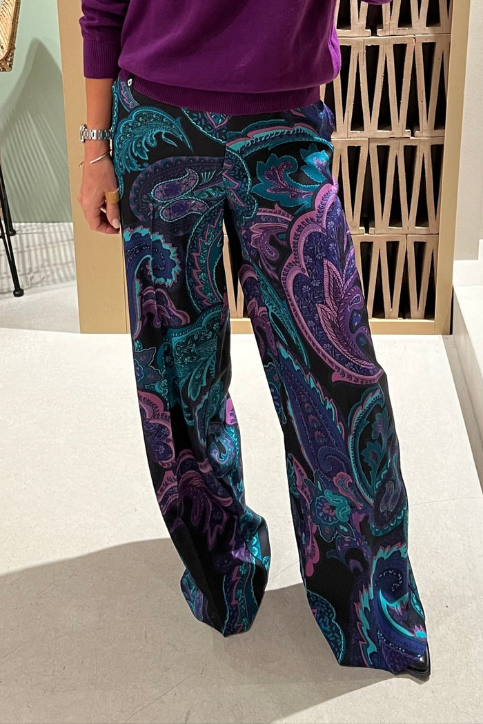 LONG PALAZZO PANTS "PAISLEY"