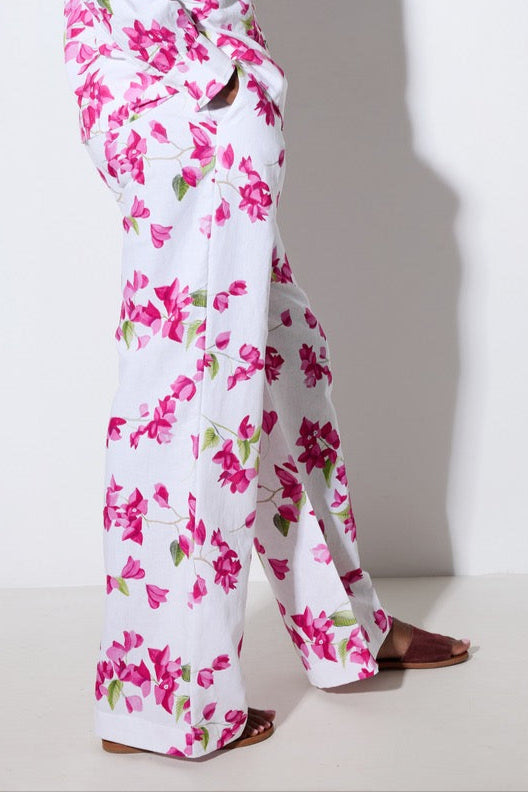PANTS "BOUGAINVILLEA" WHITE/PINK