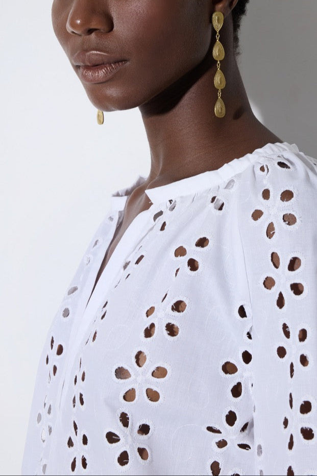 EMBROIDERED BLOUSE "MONACO" WHITE