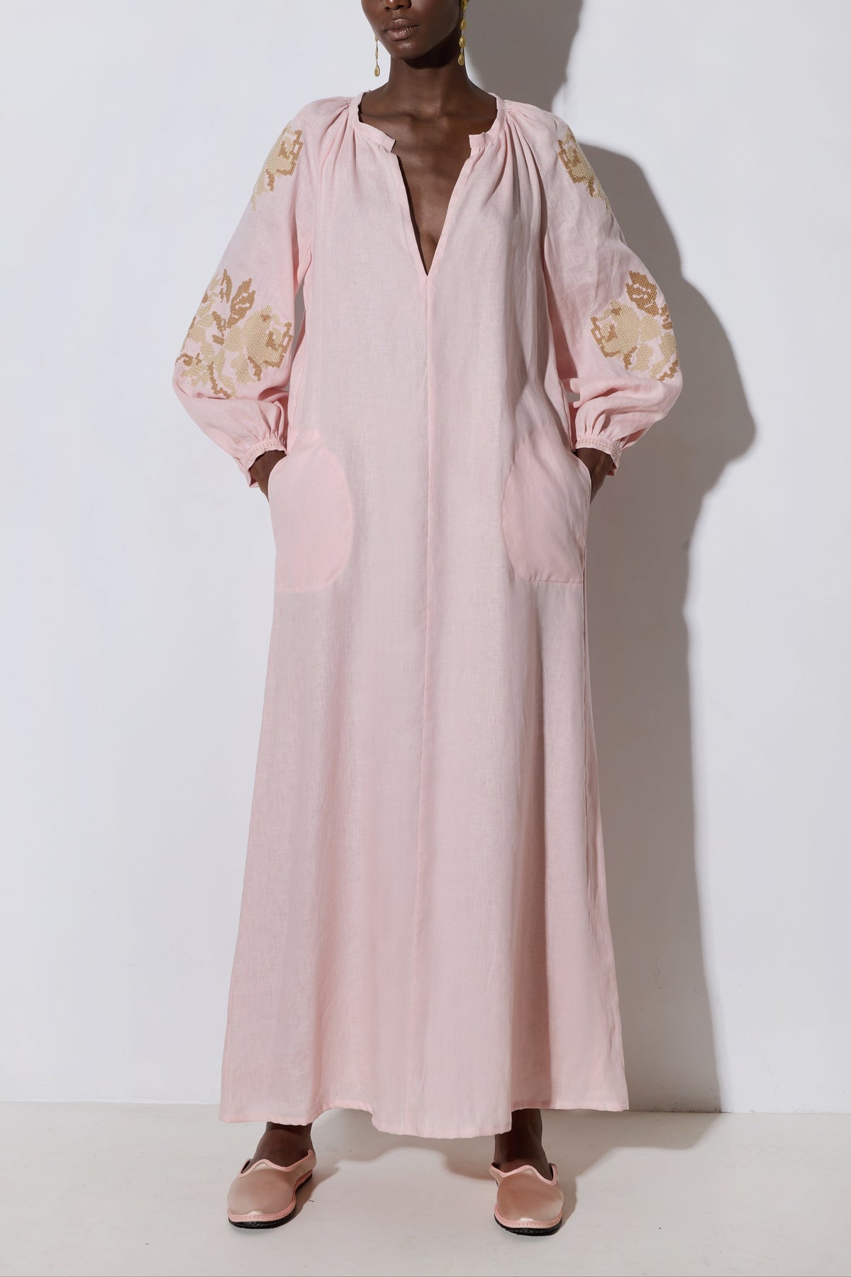 LINEN DRESS "FLEUR" ROSE