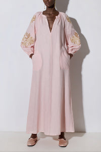 LINEN DRESS "FLEUR" ROSE