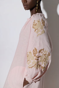 LINEN DRESS "FLEUR" ROSE