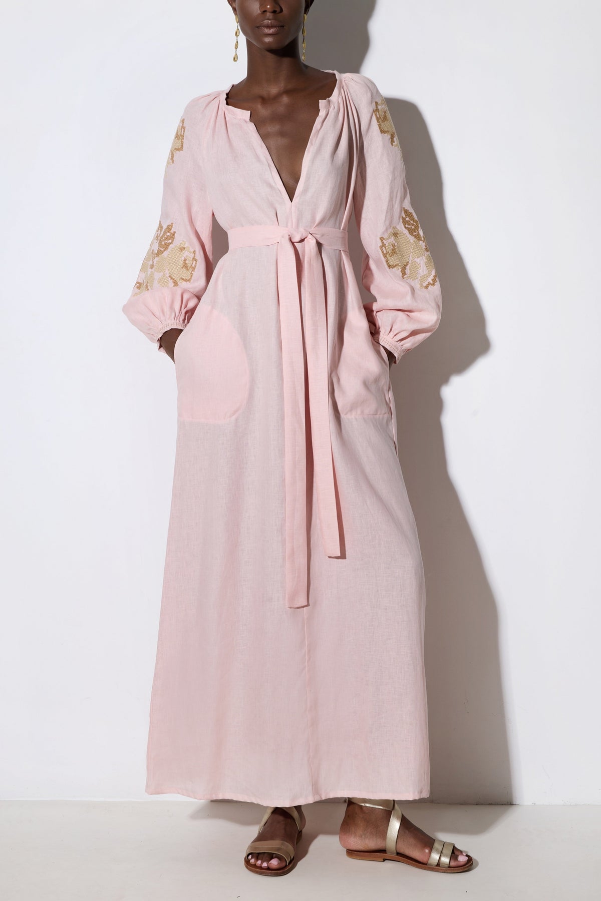 LINEN DRESS "FLEUR" ROSE