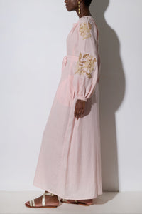 LINEN DRESS "FLEUR" ROSE