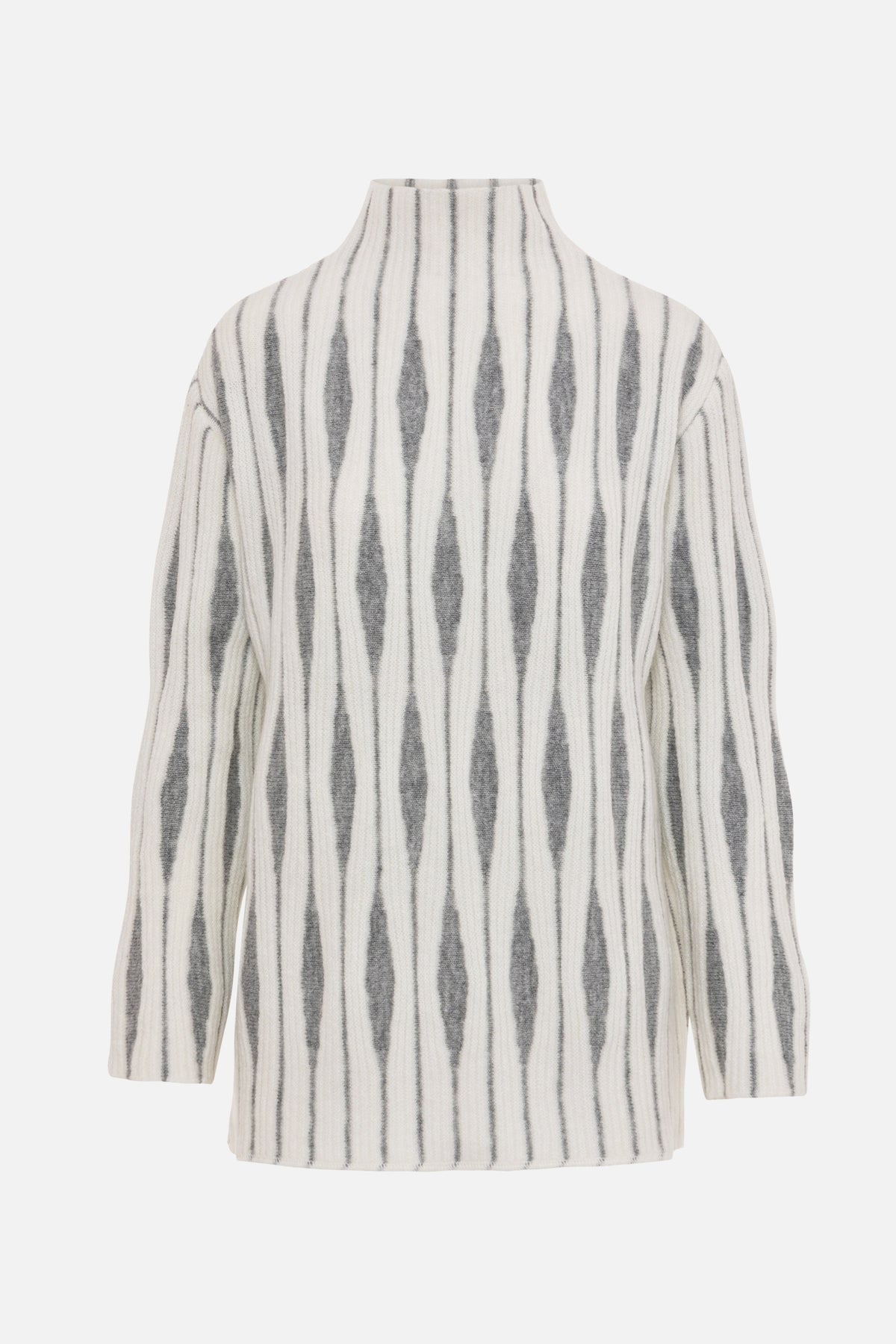 HIGH NECK KNIT PULLOVER "ROMBUS" OFFWHITE