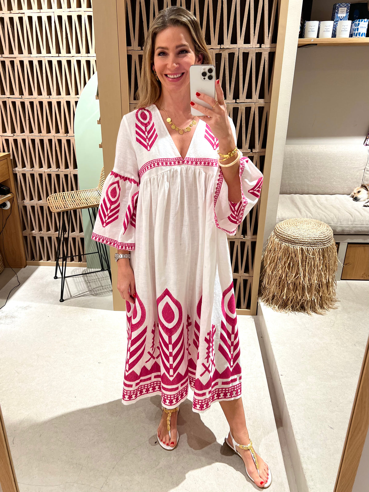 MIDI LINEN DRESS "FEATHER"