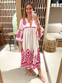 MIDI LINEN DRESS "FEATHER"