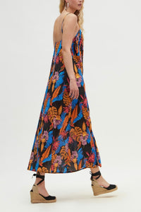 MIDI DRESS "SEATTLE" BLACK/MULTICOLOUR