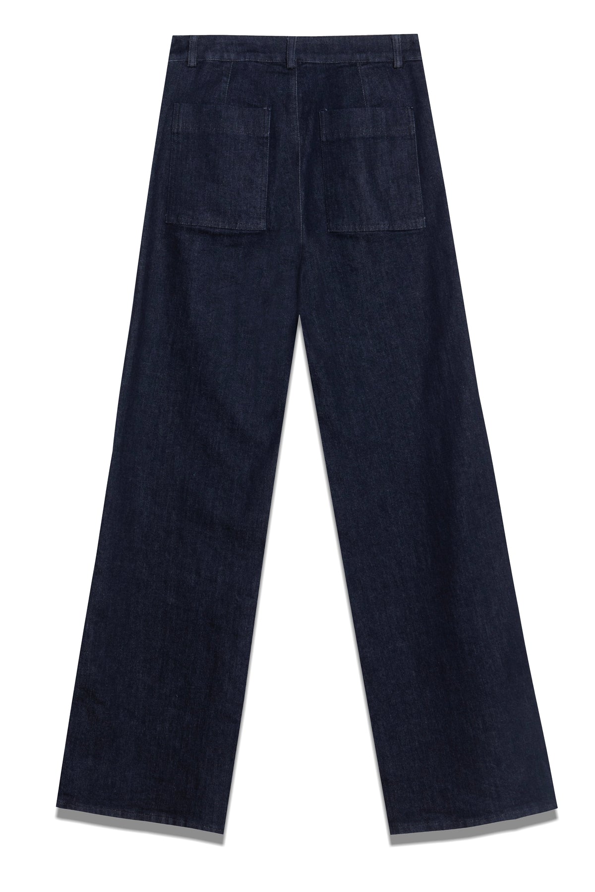 WIDE LEG DENIM PANTS DARK BLUE