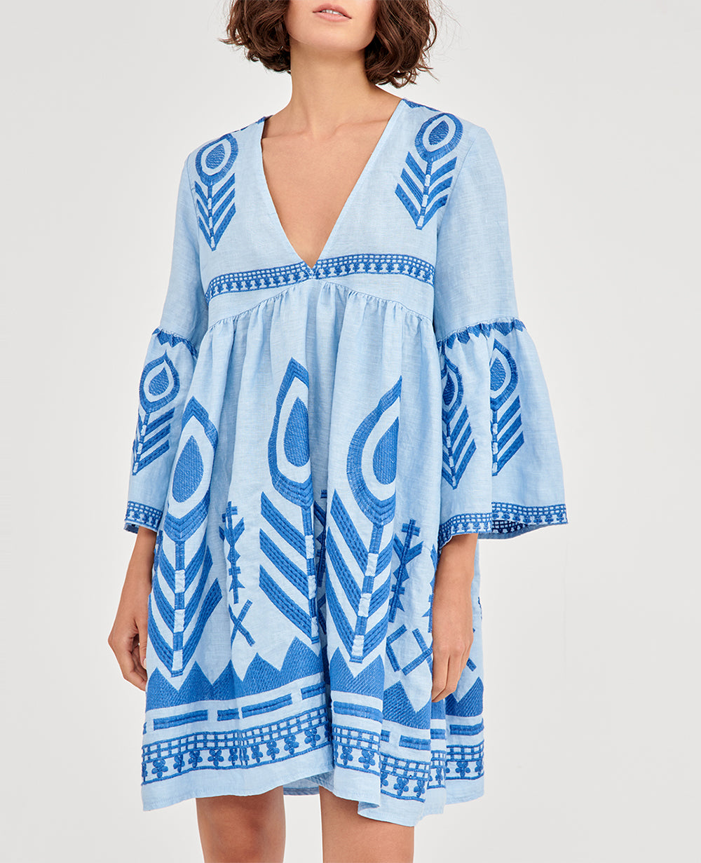 SHORT LINEN DRESS "FEATHER“