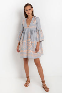 SHORT LINEN DRESS "FEATHER"