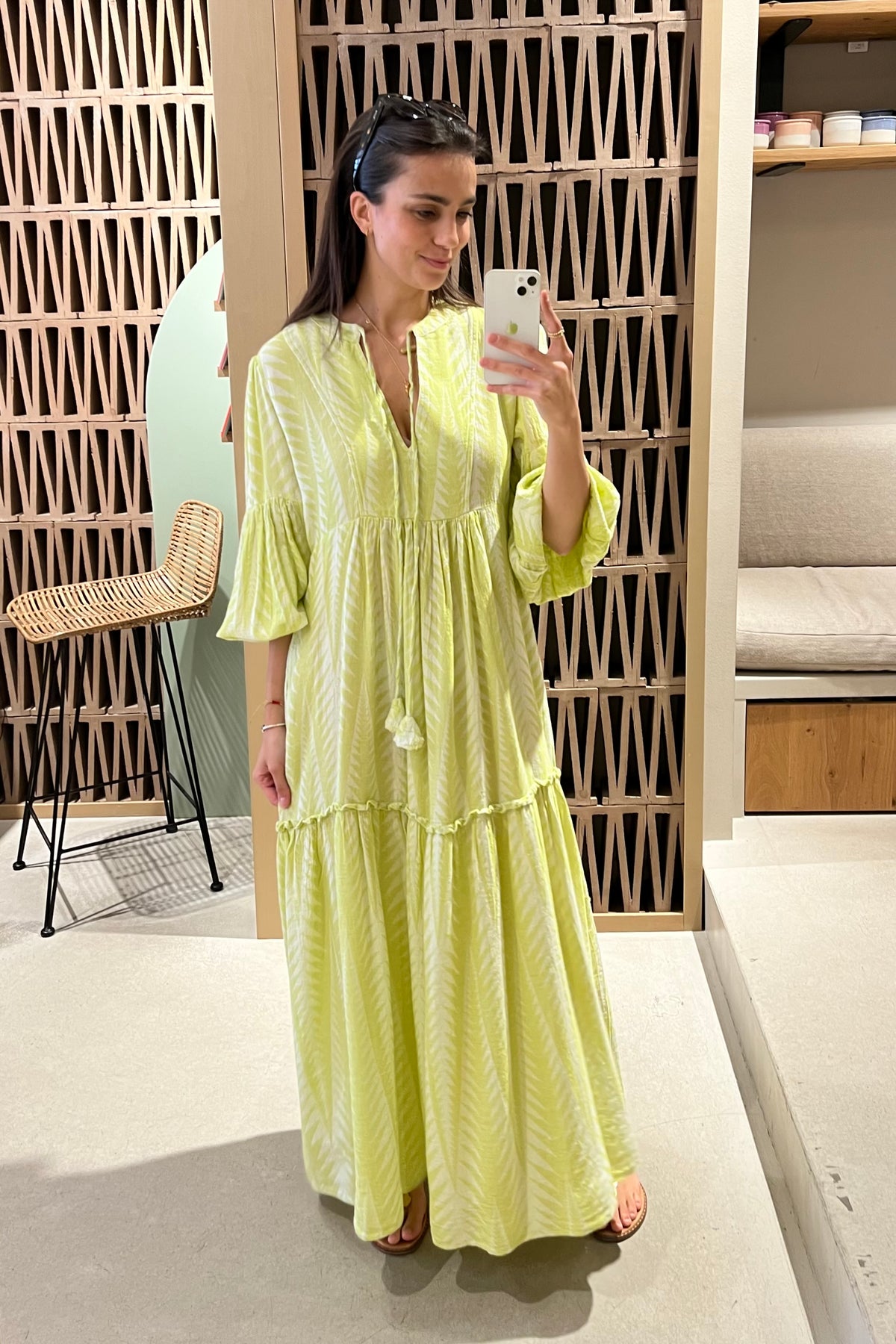 LONG TUNIC DRESS "FINIKAS" LIME