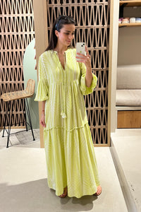LONG TUNIC DRESS "FINIKAS" LIME
