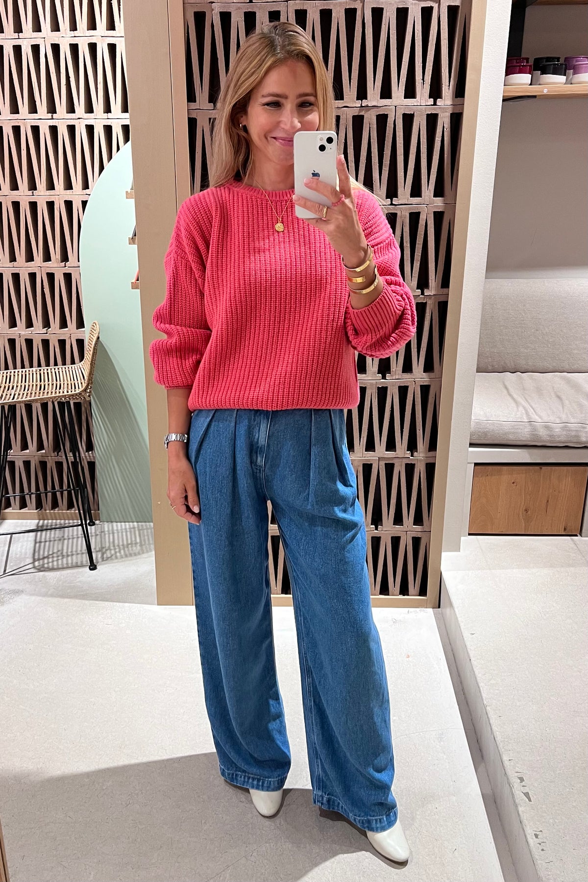 RIBBED CASHMERE PULLOVER PINK