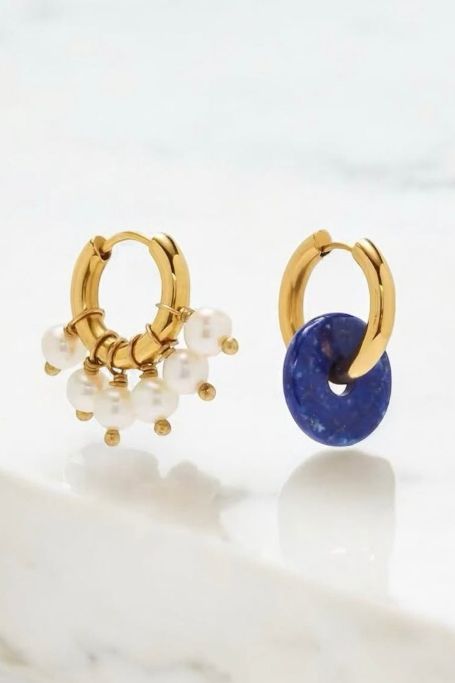 EARRINGS "ATHERIA" BLUE/PEARL