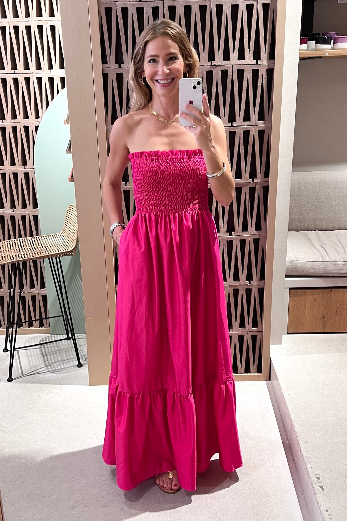 BANDEAU DRESS "ELPIS" FUCHSIA