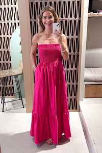 BANDEAU DRESS "ELPIS" FUCHSIA