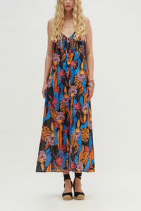 MIDI DRESS "SEATTLE" BLACK/MULTICOLOUR