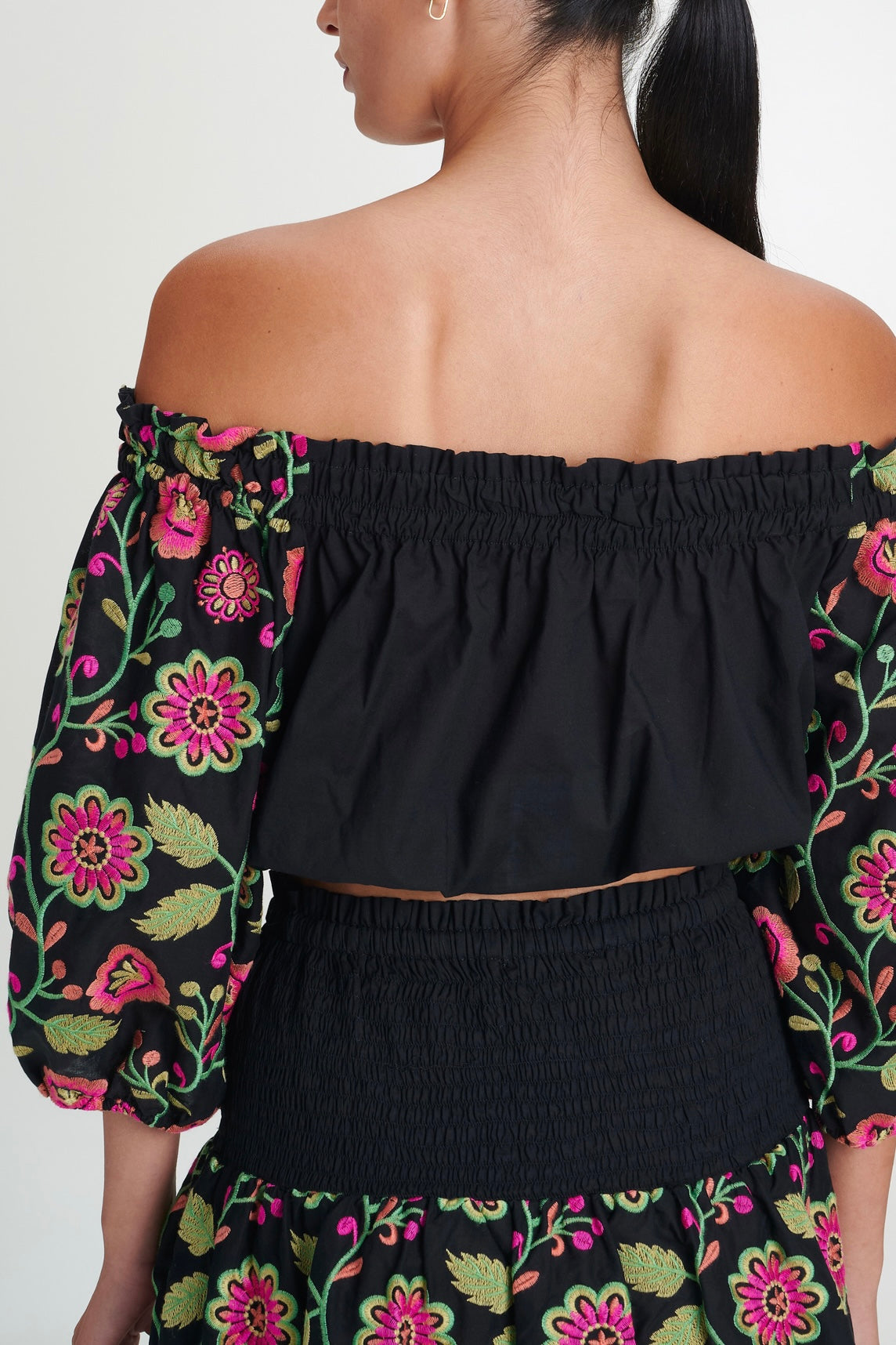EMBROIDERED TOP "DAHLIA" MULTICOLOR