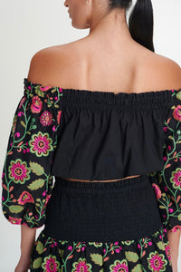 EMBROIDERED TOP "DAHLIA" MULTICOLOR