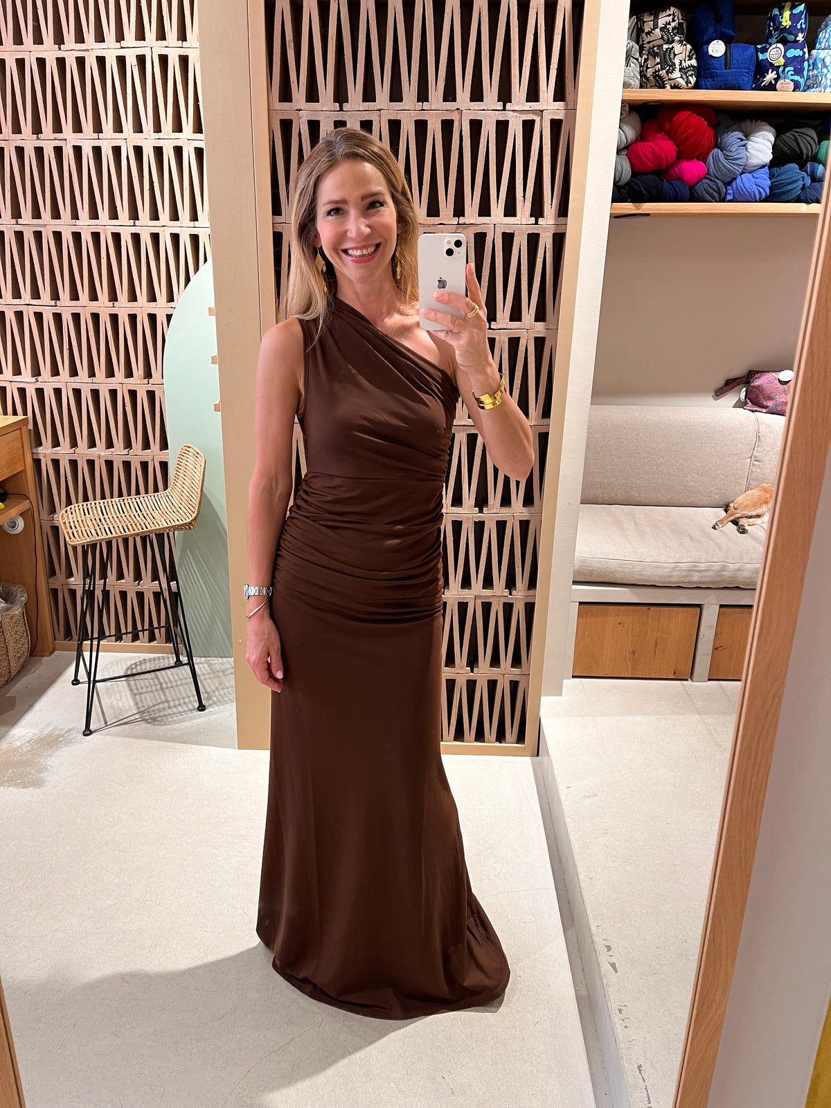 LONG BODYCON DRESS "CHIARA" CHOCOLATE