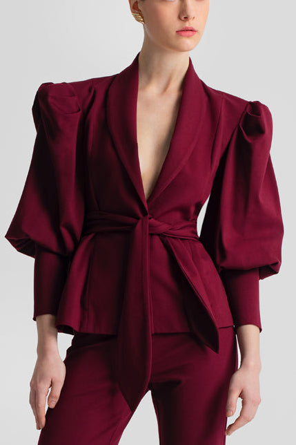 OVERSIZED BLAZER BLOUSE BURGUNDY