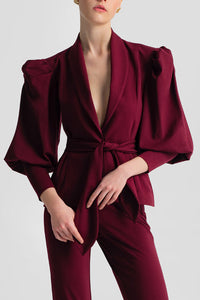 OVERSIZED BLAZER BLOUSE BURGUNDY