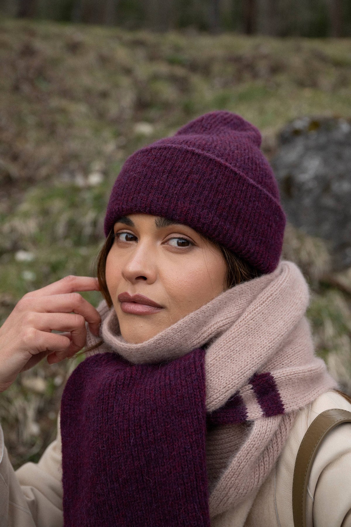 ALPACA WOOL CAP BURGUNDY