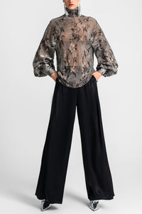 BLOUSE WITH BELT "STELLAR" GREY