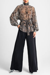 BLOUSE WITH BELT "STELLAR" GREY