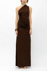 LONG BODYCON DRESS "CHIARA" CHOCOLATE