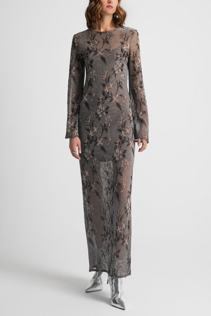 LONG SLIM DRESS "STELLAR" GREY