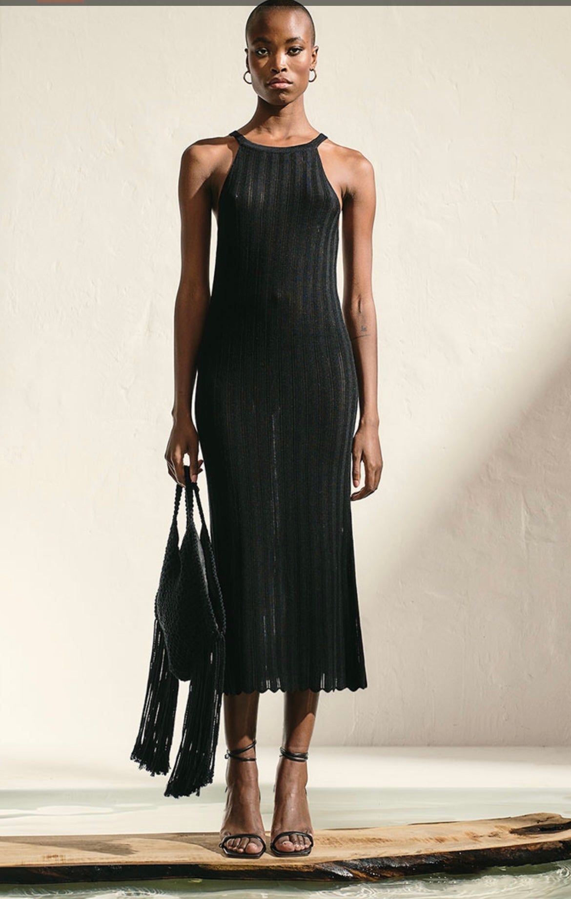 VISCOSE KNIT DRESS BLACK