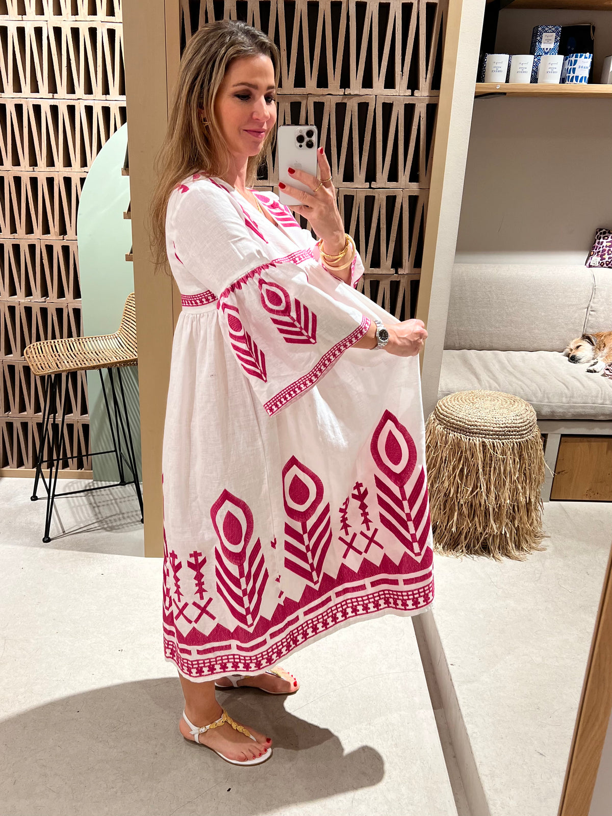 MIDI LINEN DRESS "FEATHER"