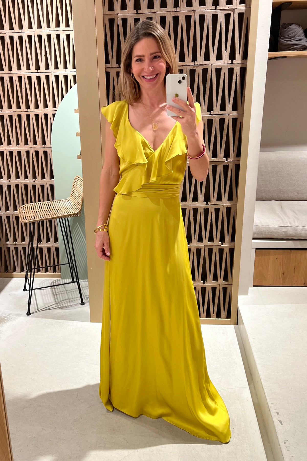 VISCOSE WRAP DRESS "PACCIA" YELLOW