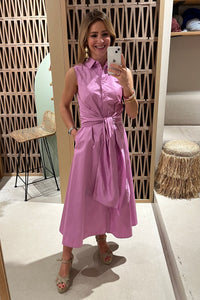 MIDI SLEEVELESS COTTON DRESS "EVIA" VIOLET
